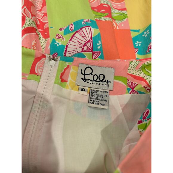 Vintage Lilly Pulitzer White Label NWT Patchwork Skirt Size 10 - Picture 3 of 5